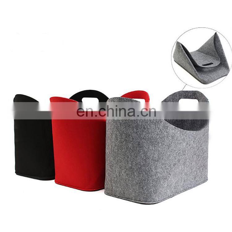foldable car storage bag folding felt storage baskets firewood holder fire side bin