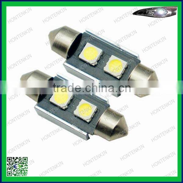 High Quality 36mm 2SMD 5050 LED C5W License Plate Light (white) metal shell festoon canbus led