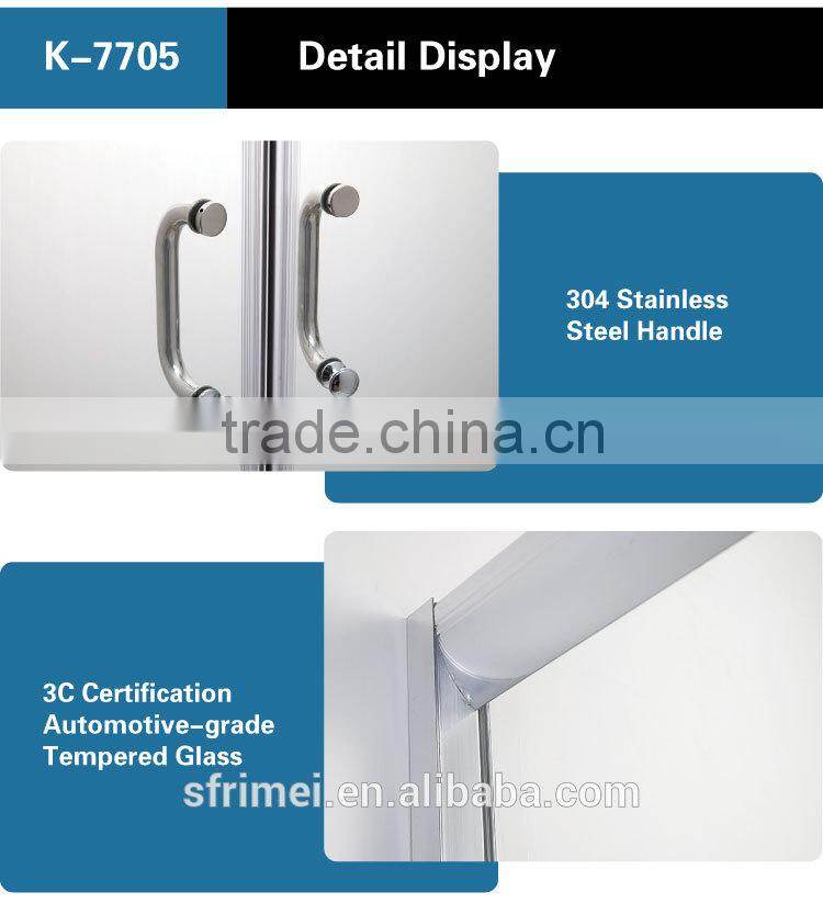 Modern Design Freestanding Corner Acrylic Deep Tray Glass Shower Enclosure