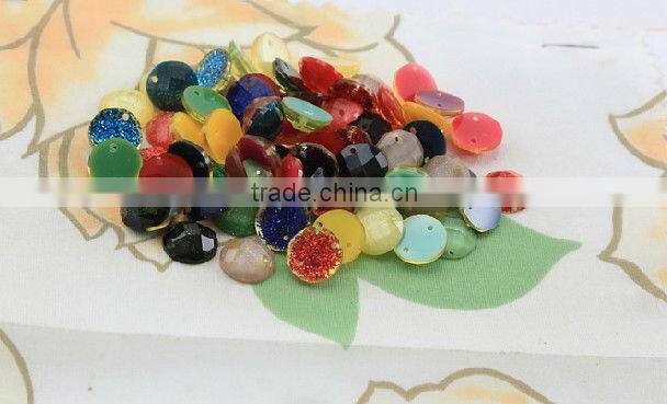 water drip solid black sewing resin stone button