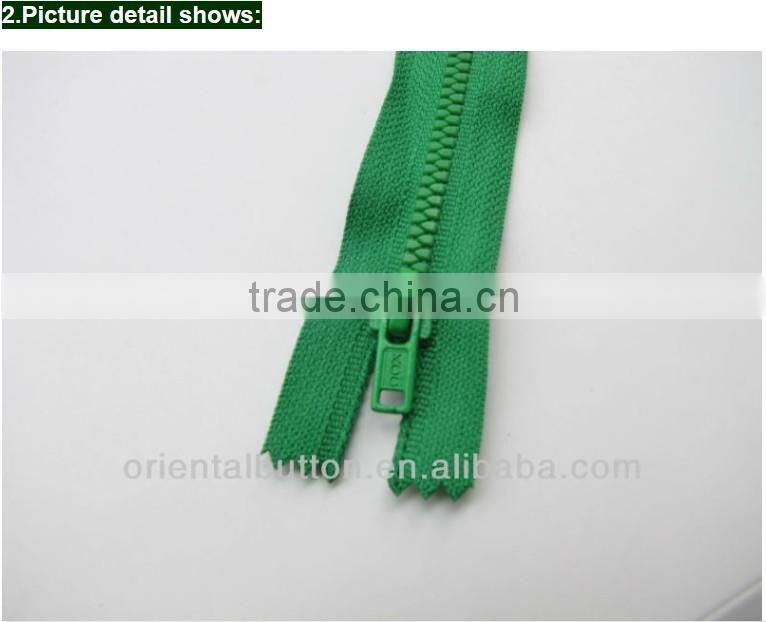 VF3# plastic zipper close-end fabric tape KCC zipper