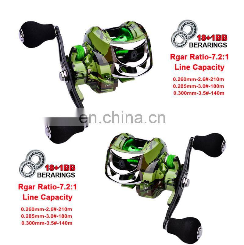 Amazon Metal 18+1BB 7-10 kg Max Drag 7.1:1 Bait Casting Green Camouflage Lews Baitcaster Fishing Reels