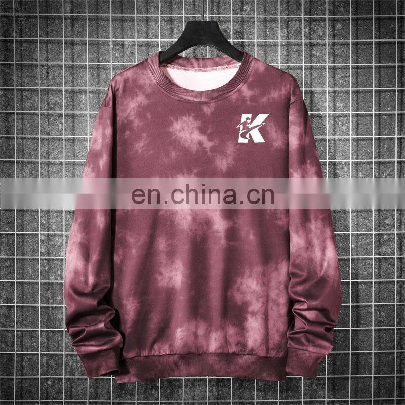 Customized plus size retro tie-dye T-shirt star gradient hooded sweater