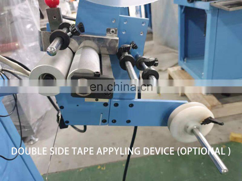 US4000 Auto hot cold knife cotton webbing ribbon garment nylon label cutting and folding machine with triangle middle fold