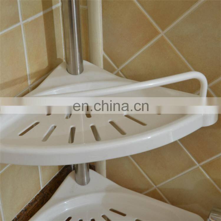 4 layer tension pole shower corner rack metal bathroom corner shelf telescopic shower caddy stand with towel rod