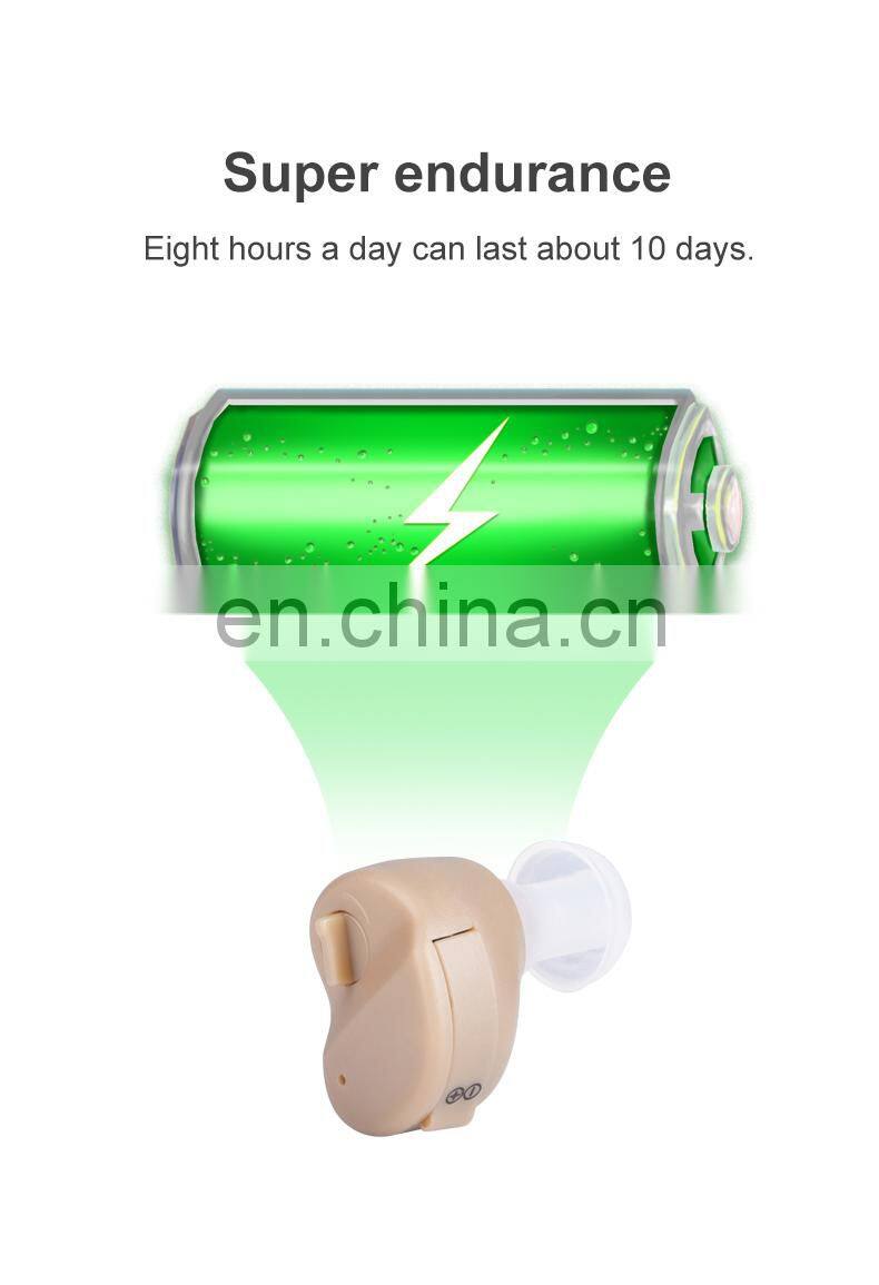 Good Sale Medical Earphone Small Sound Amplifier Good Sale Price High Precision Hearing Aid with Pvc Wire Gift Box 200-4000hz