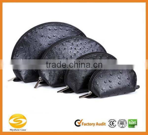 Faux leather cosmetic case,ladies leather makeup vanity bag,leather makeup train case