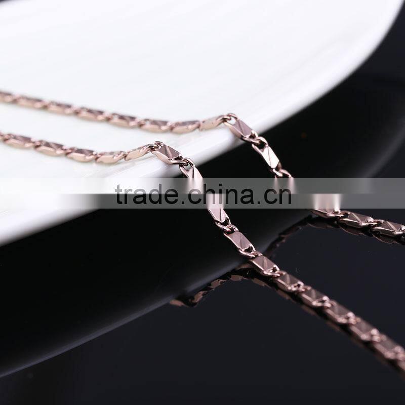 2015 gold jewellery long fashion chain & coffee gold plated link chain