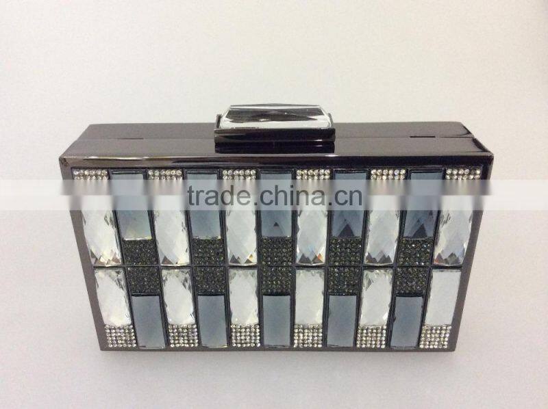 Synthesised crystal evening clutch bags, uniquel design and optional color