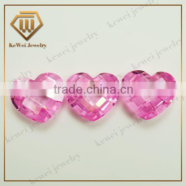 Heart Shape Checkerboard CZ Stone For Jewelry Decoration