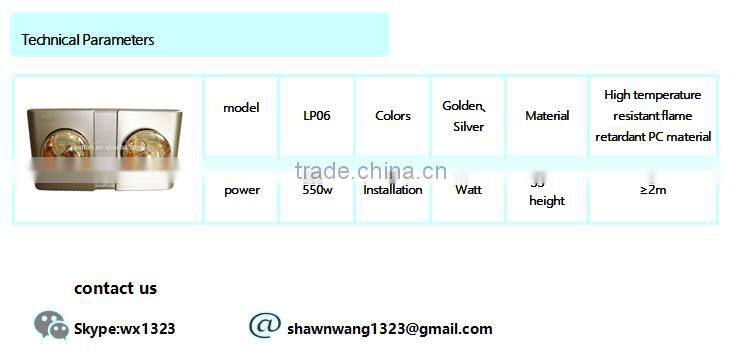LP06 wall mount bathroom heater lamps with CE,ROHS,SASO certifications