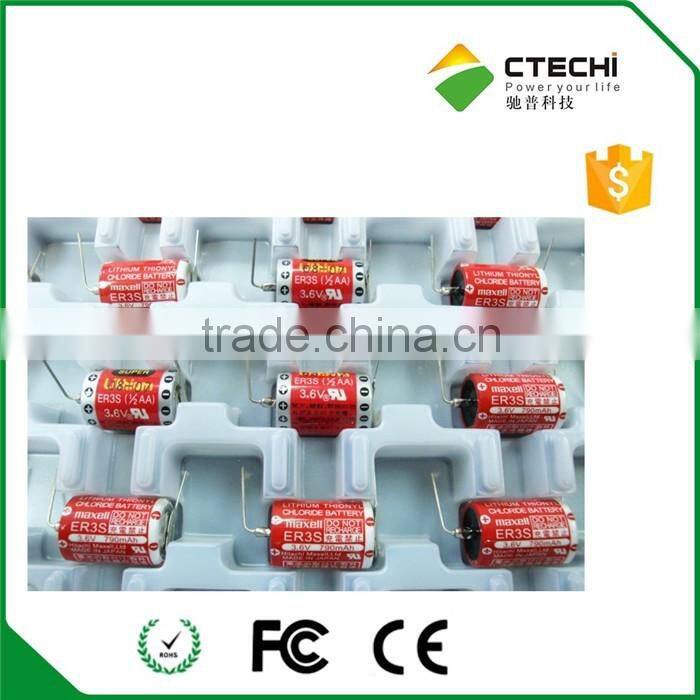 maxell ER3 battery with solder pins 3.6V Lithium battery ER3S