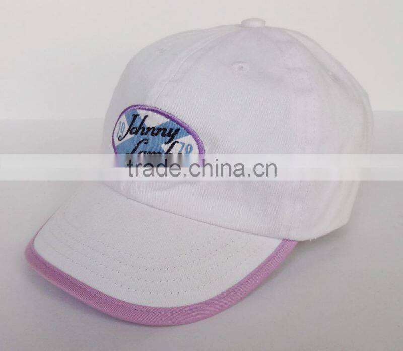 flat short brim 5 panel cap with printing logo