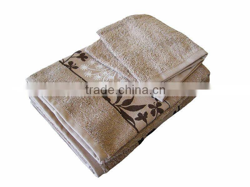 Fancy border towel 100% Cotton terry bath towel