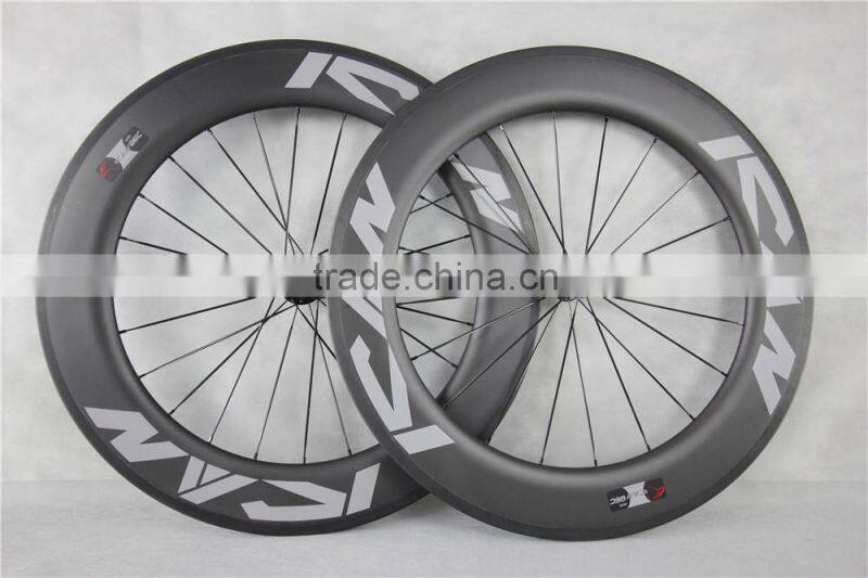 Powerway R13 hub carbon road rims 700C Bike Road Carbon wheels UD Matt carbon road bike whels with ICAN logos W86C