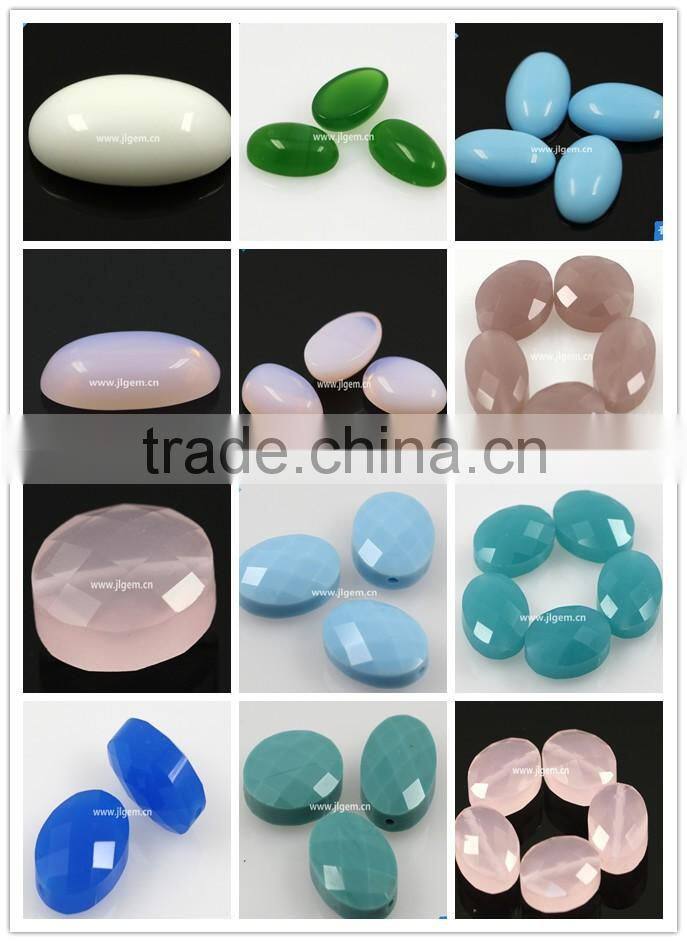 Faceted loose gemstones glass stone with four clovers beads glass jewelry