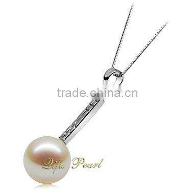 2015 NEW Rhodium Plated 925 Sterling Silver Design Freshwater Pearl Pendant Designs Jewelry