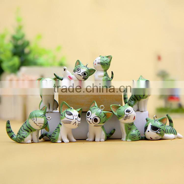 Custom Cute plastic cat figurines use PVC material