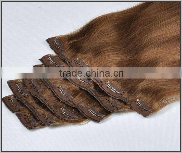 Wholesale cheap price 100% brazilian human hair silky straight clip in hair extension