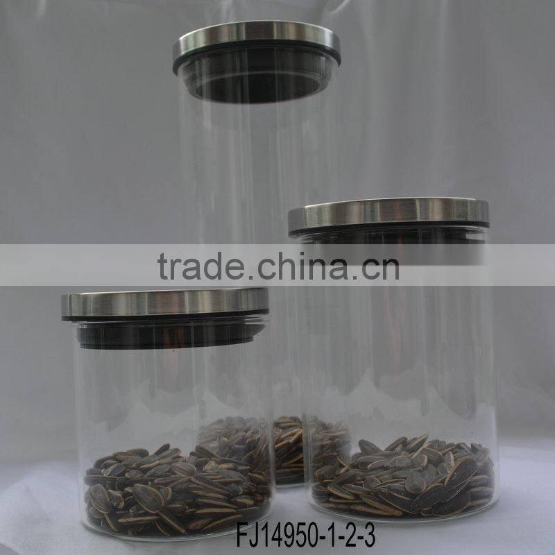 Clear glass food jar