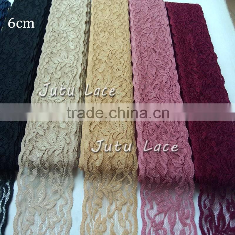 New fancy 2" width decorative stretch lace elastic trim cheap price wholesale for headband hair accessory