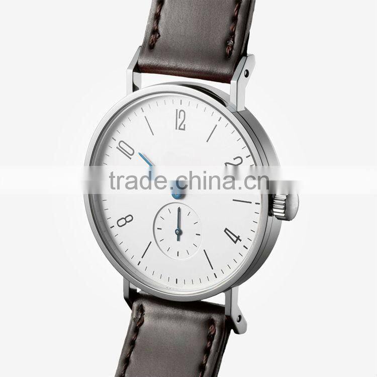 Mechanical watch movement calibre sapphire glass watch small second hand 38mm case diameter stainless steel case