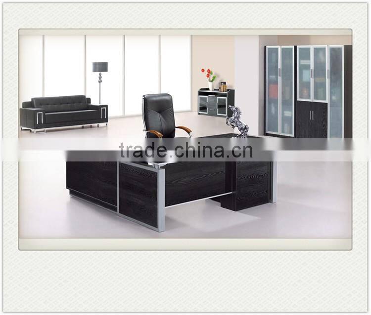 2 step black modern office desk