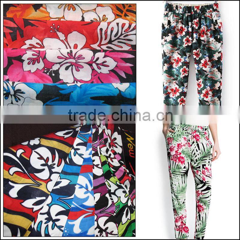 digital tropical print viscos rayon fabric at factory price