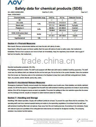 membrane sheet epdm rubber anti aging 1/32" 3/32" 1/8" China rubber manufacturer