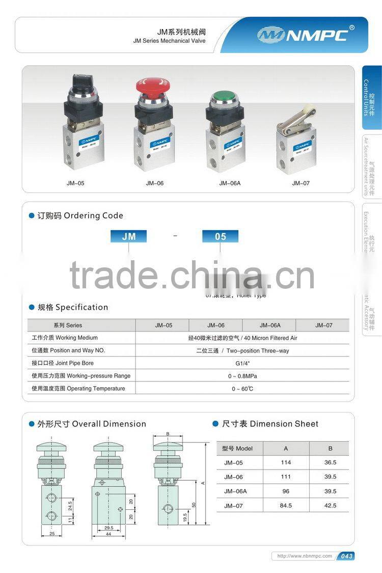 Newly hotsell direct acting mechanical hand valve