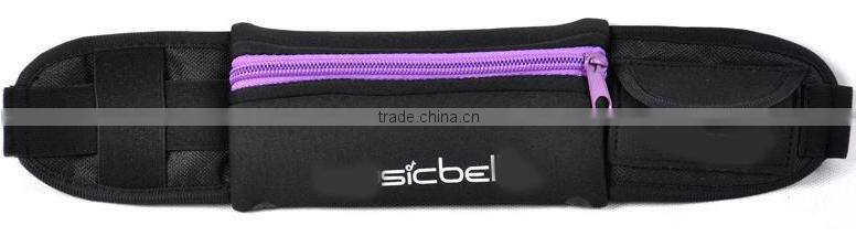 Popular neoprene sports running waist belt bag