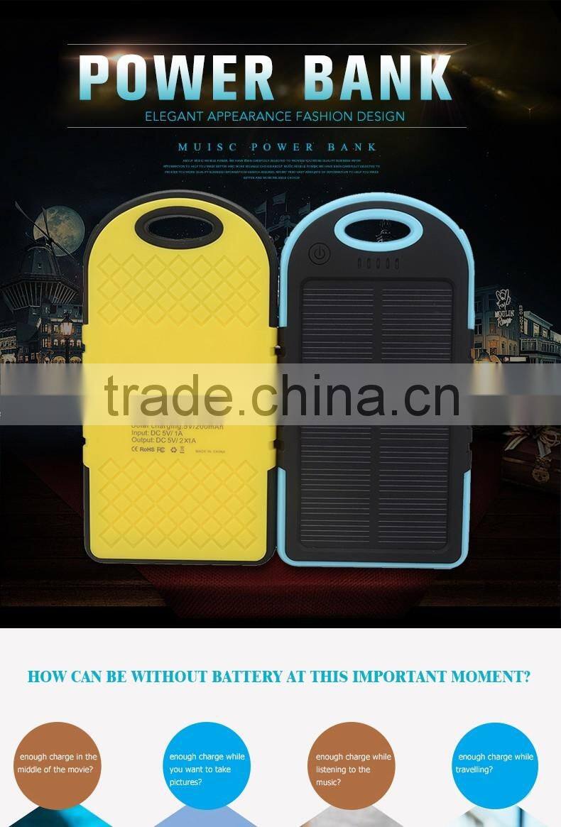 Solar power bank polymer power bank Three proofing Mobile power supply factory OEM 8000mah power bank Charging treasure