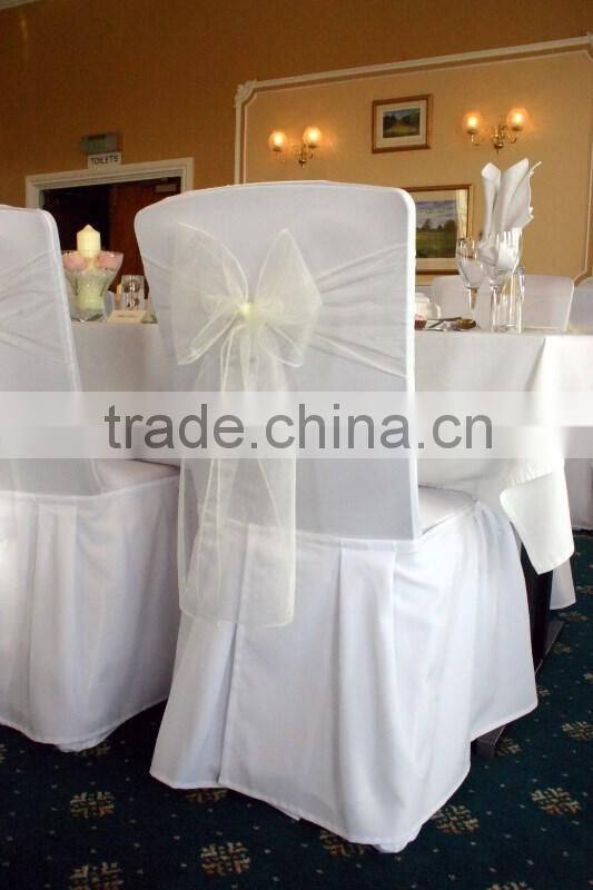 cheap wholesale hot selling chair hood/fancy champagne gold organza chair sash/chair sash for wedding banquet hotel