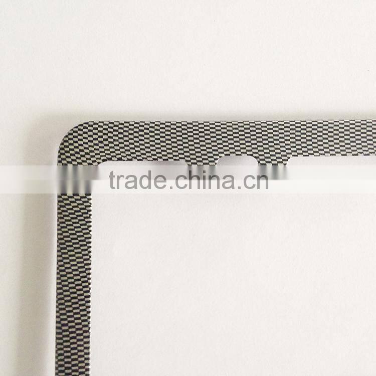 Custom USA size stainless steel carbon fiber film license plate frame ,number plate frame