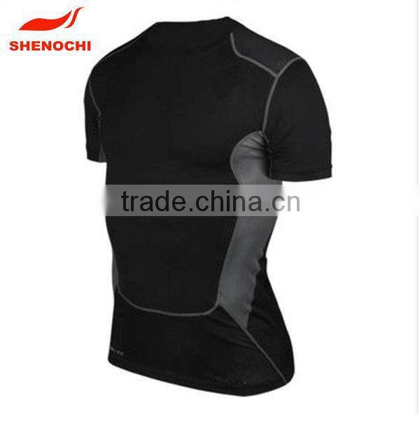 2015 Custom Design Short Sleeves Sports Mens Skinny Wear