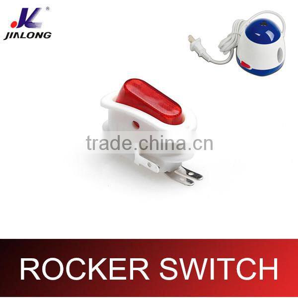 3pins red light white body 6A illuminated rocker switch for LIQUID VAPORIZER