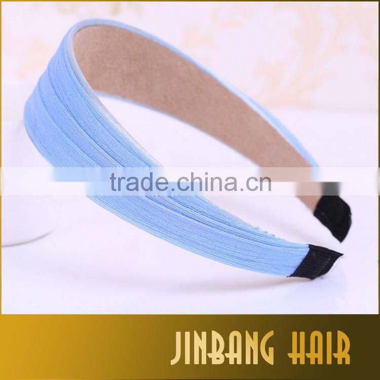 2016 New Premium Colorful Satin Ribbon Headbands Metal headbands for girls