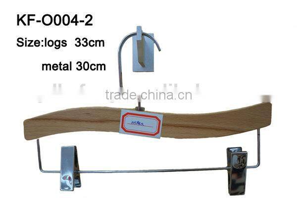 Metal pants hanger with plastic clip