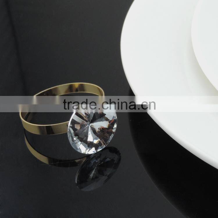 table decoration & accessories type big diamond crystal metal alloy napkin ring