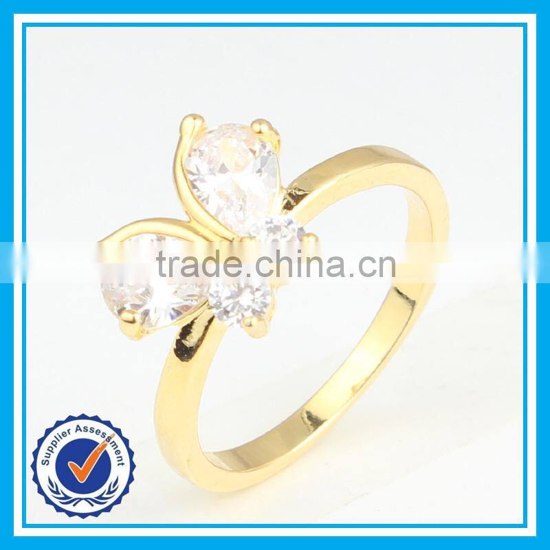 Cheap wholesale butterfly napkin ring handmade crystal gold butterfly ring