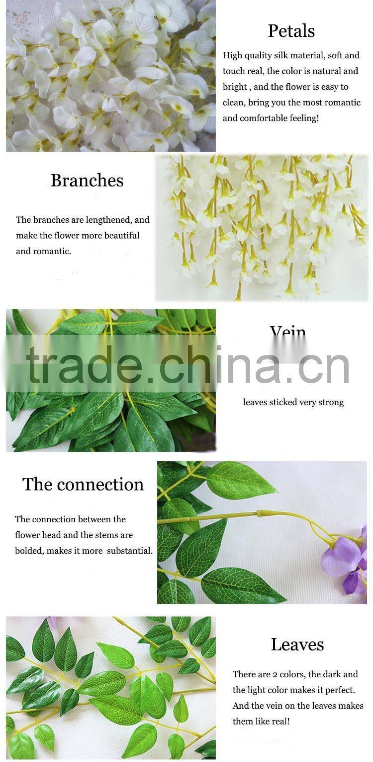 party hall decoration white wisteria plant