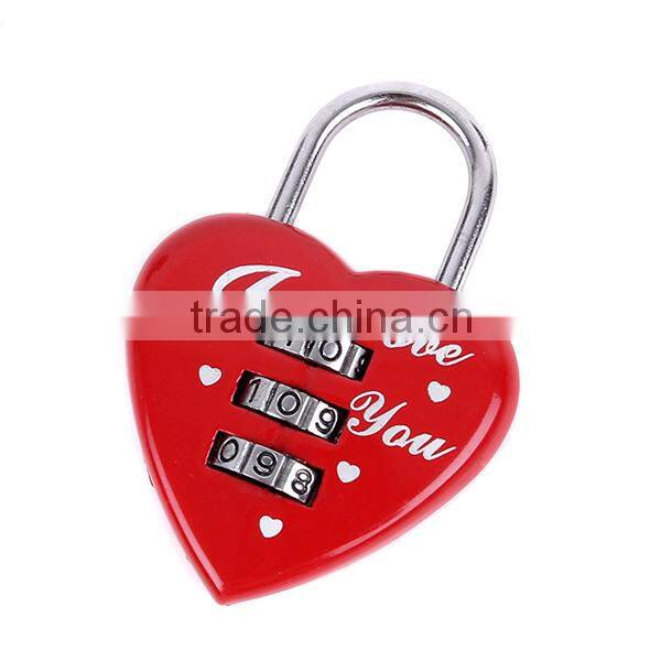 Hot sale high quality 3 digital love digital lock/love heart shaped padlock