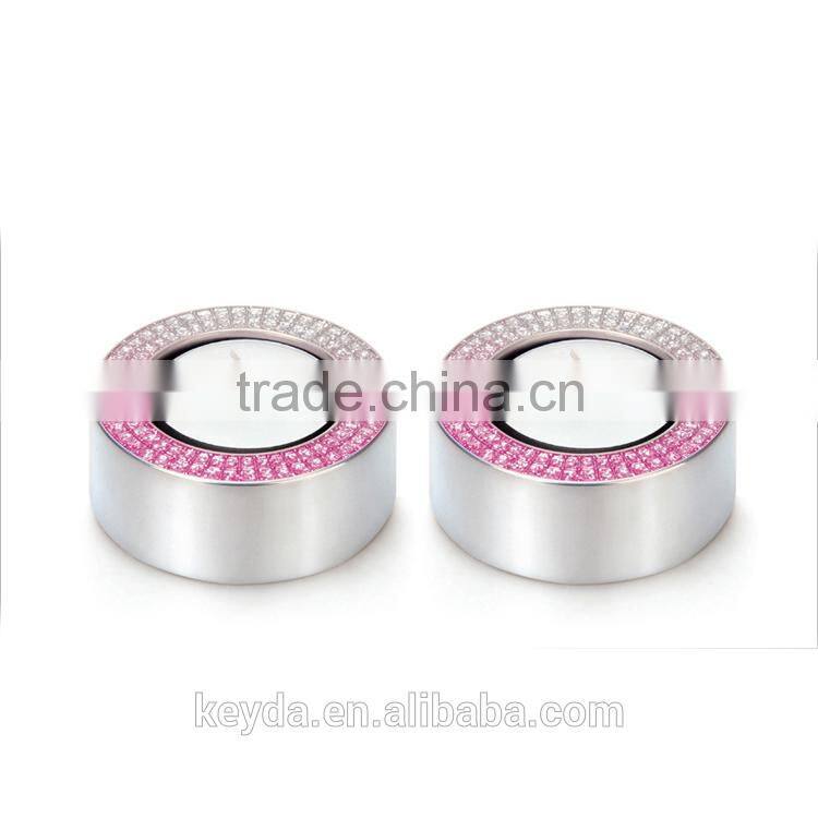 Exquisite fashion portable pill box with crystal and epoxy coating on the lid
