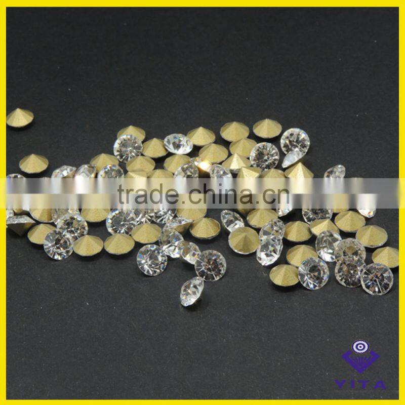 Non hotfix glass point back crystal stone for rhinestone cup chain