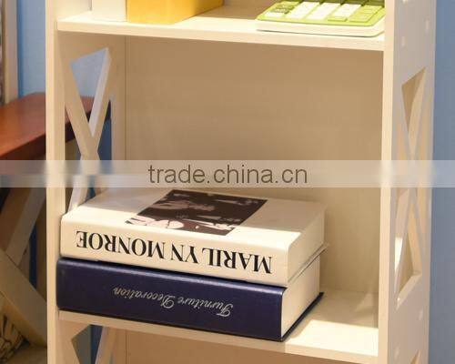 GJ-YJ12040 Modern life furniture waterproof bookcase storage shelf white book shelf
