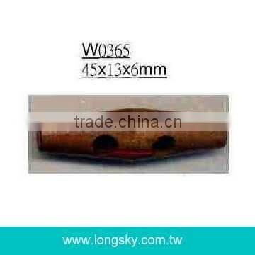 (#W0365) Brown Wooden toggle button for clothing