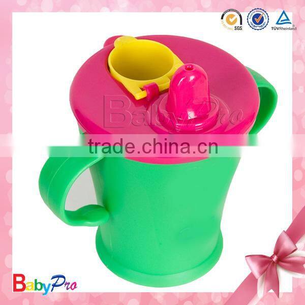 New product toxic and BPA free promotional measuring training sippy cup with handles