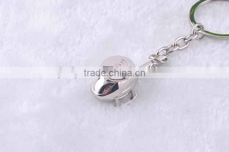 small plane stainless still commercial keyring