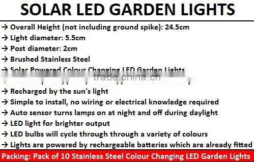 RGB LED solar garden light