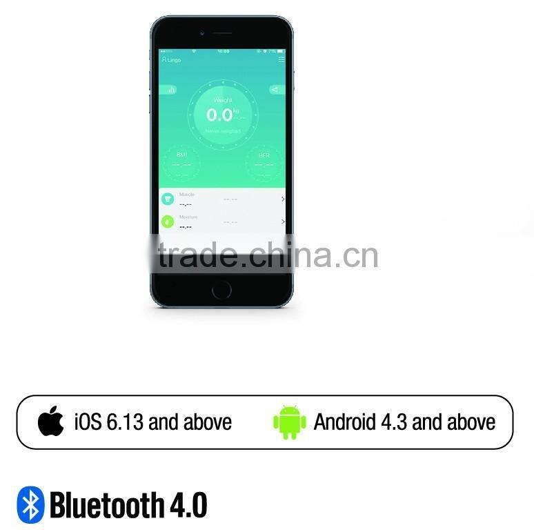 Bluetooth scale Bluetooth Bathroom Scale with IOS and Android Analyzing Application, BMI Function